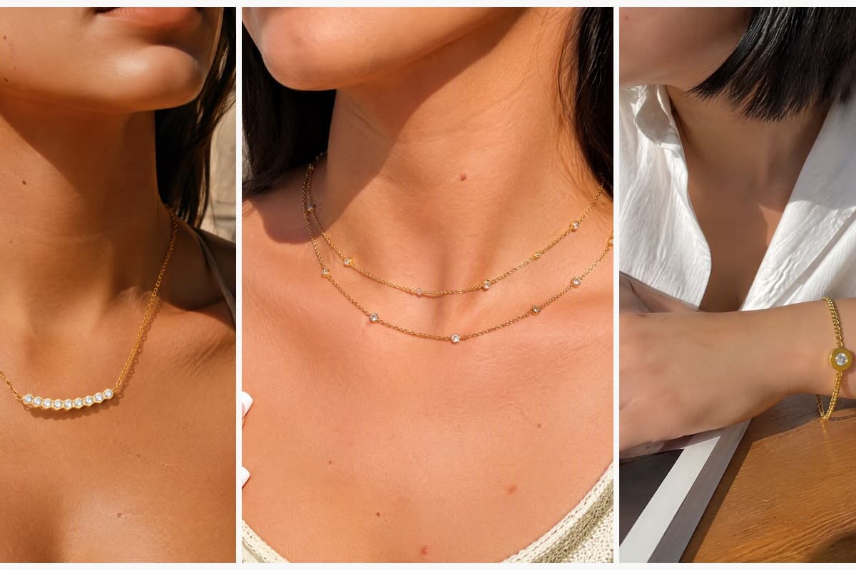 Dainty Curved Bar Necklace