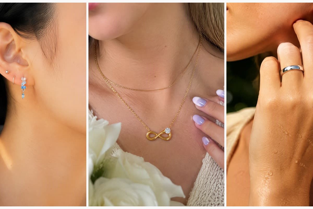 Dainty Stacked Stone Drop Earrings