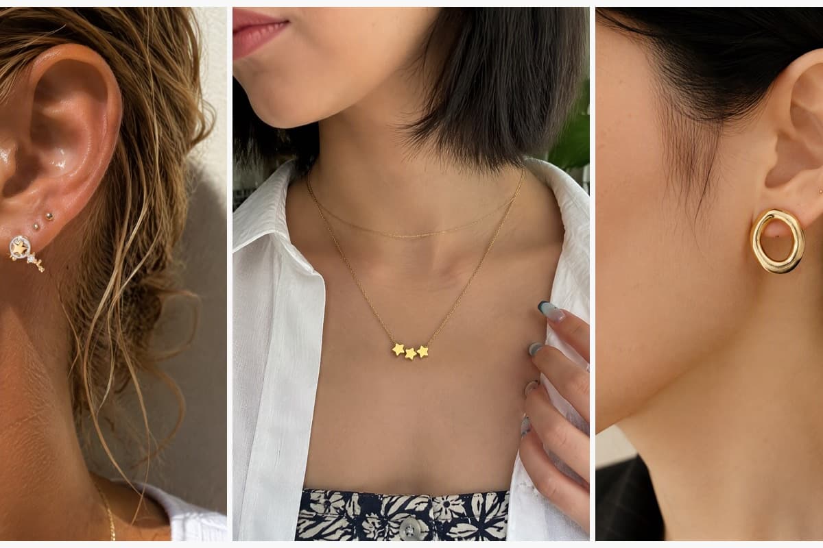 Cute Star And Key Stud Earrings