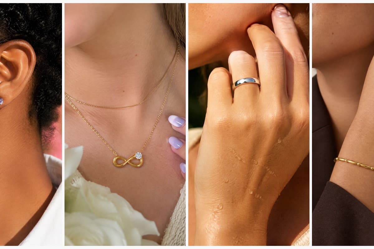 Dainty Round Stone Stud Earrings