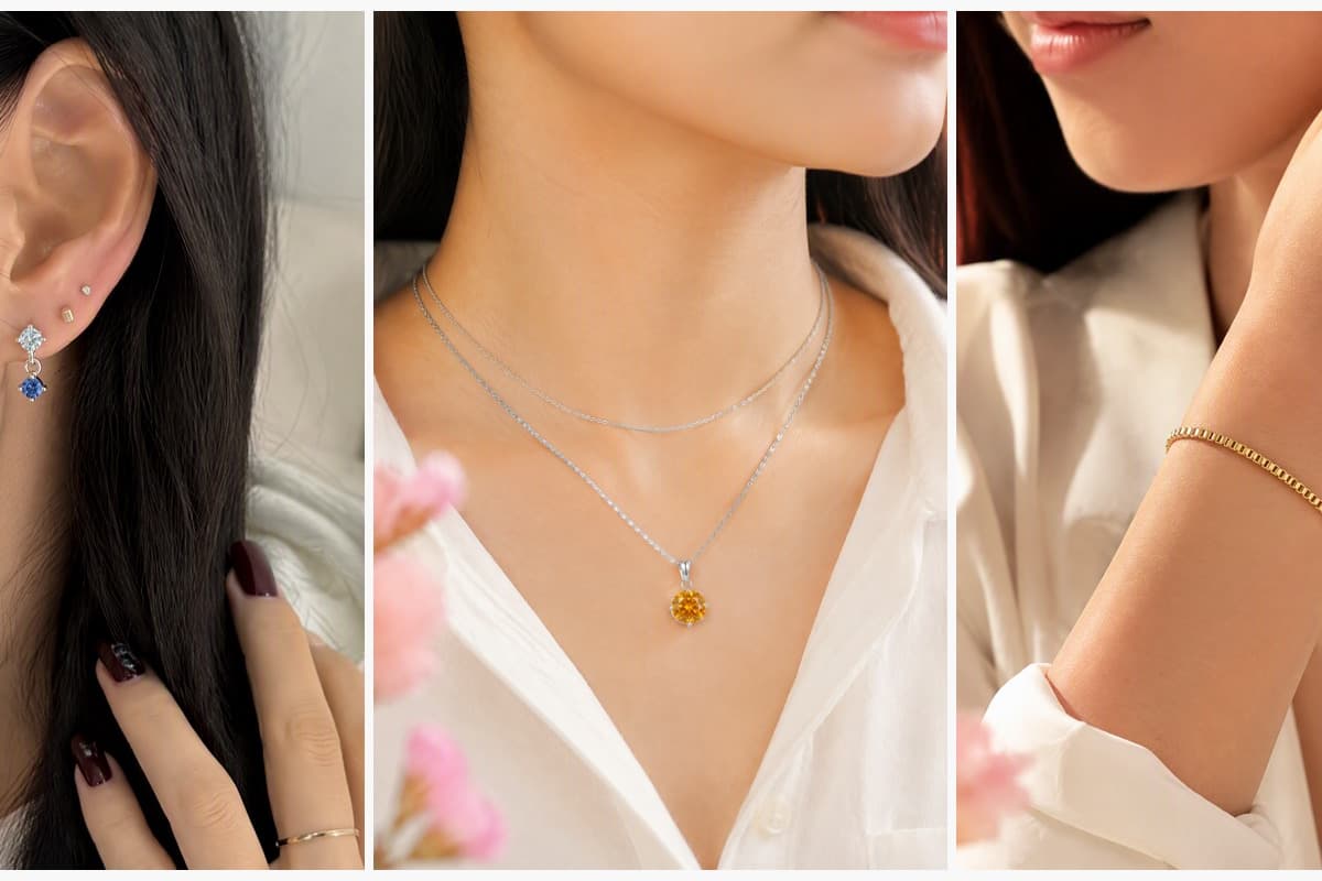 Dainty Two-Stone Drop Earrings