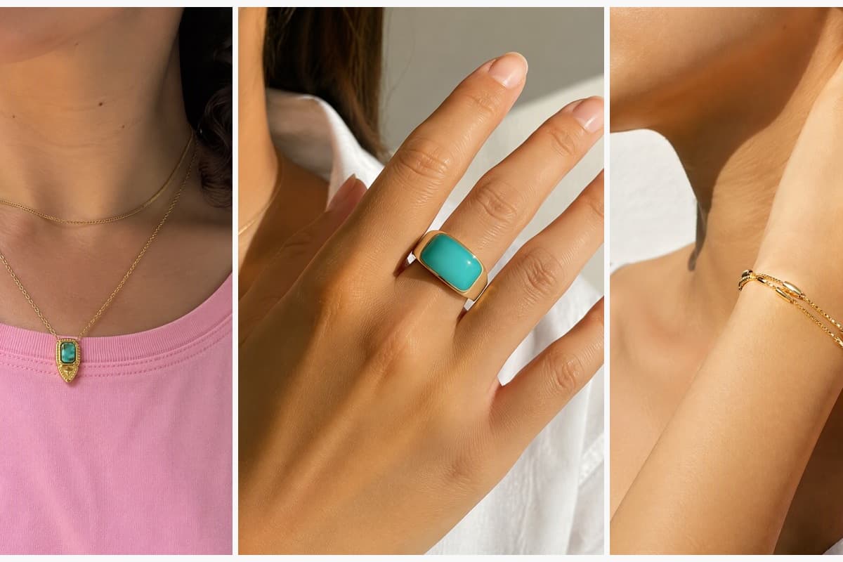 Dainty Rectangular Stone Pendant Necklace