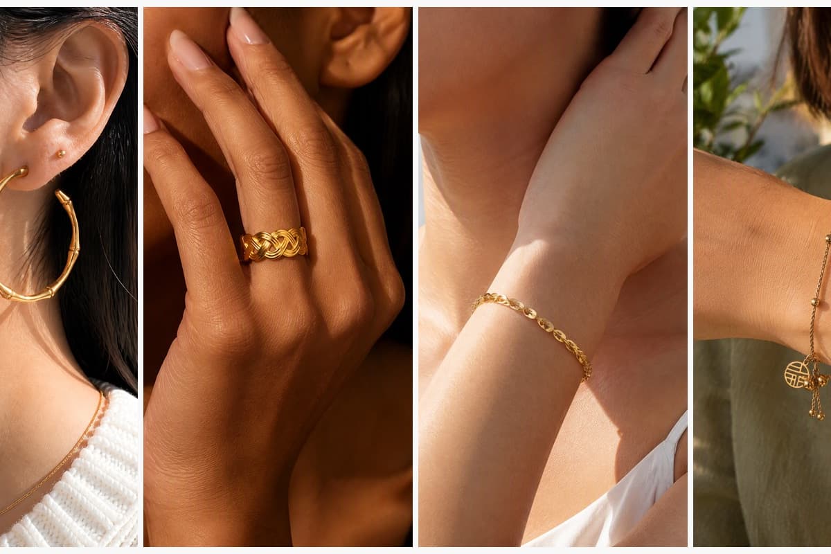 Bamboo Segment Hoop Earrings