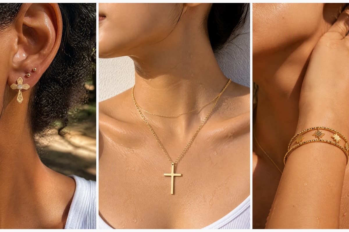 Dainty Cross Stud Earrings