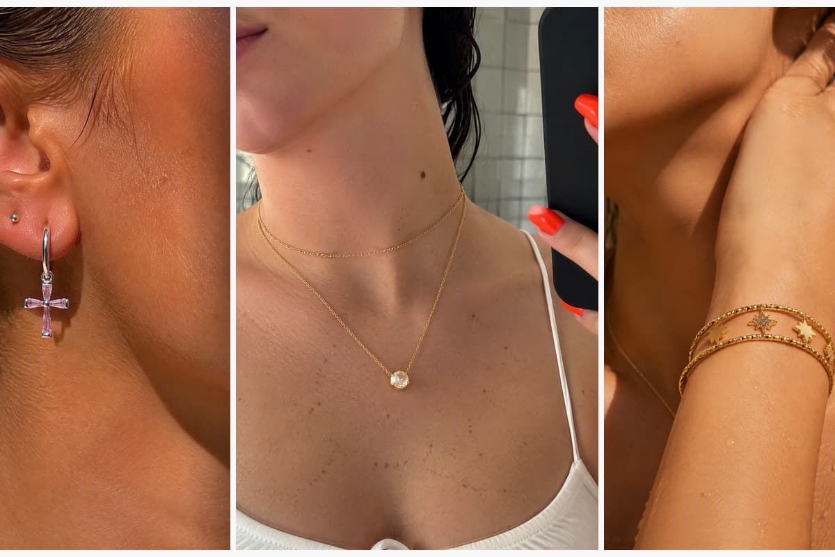Dainty Cross Charm Hoop Earrings