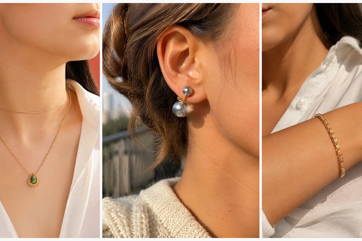 Dainty Teardrop Stone Pendant Necklace