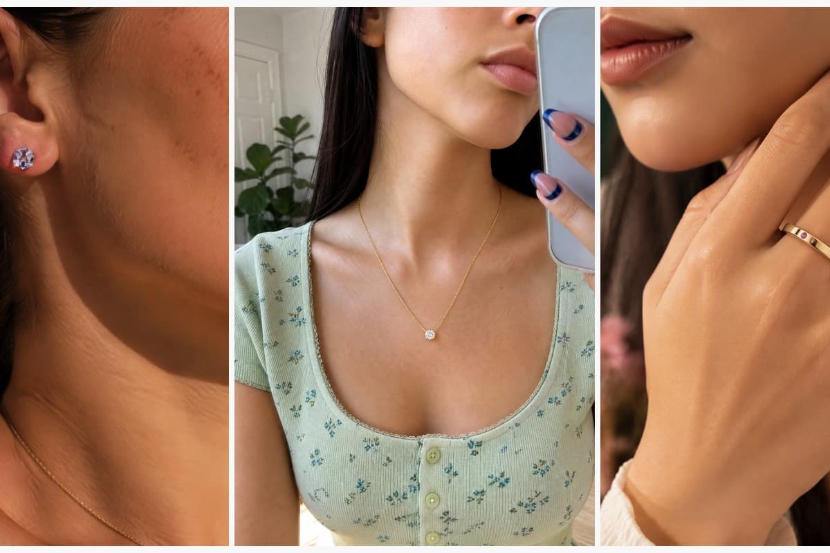Minimalist Square Gem Stud Earrings
