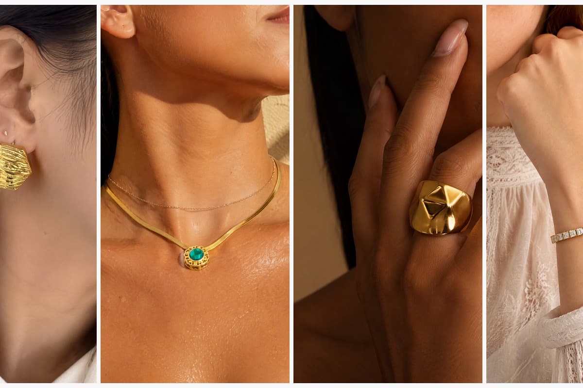 Textured Hexagon Drop Earrings