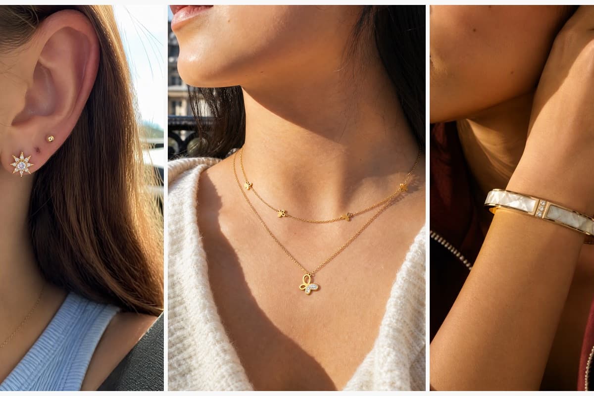 Dainty Star & Moon Stud Earrings