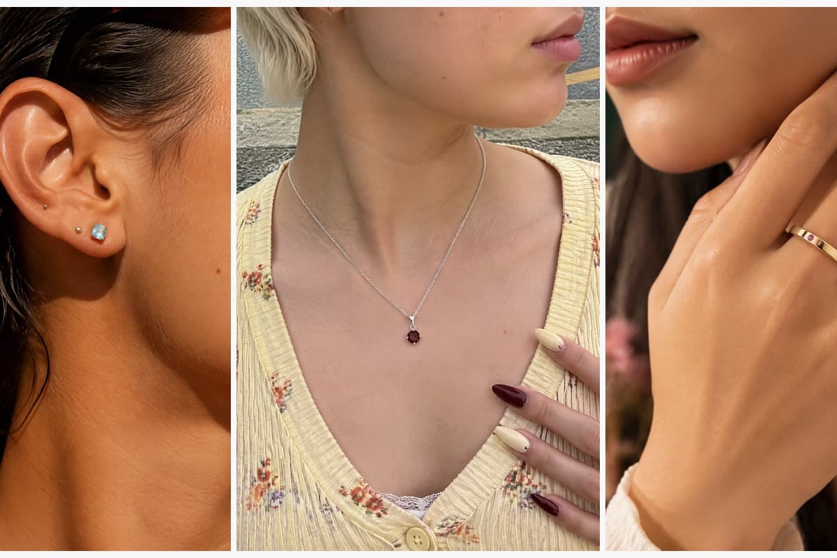 Dainty Square Gem Drop Earrings