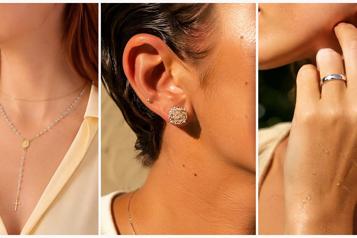 Dainty Cross Rosary Necklace