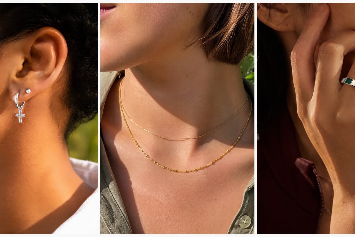 Dainty Cross Charm Huggie Earrings