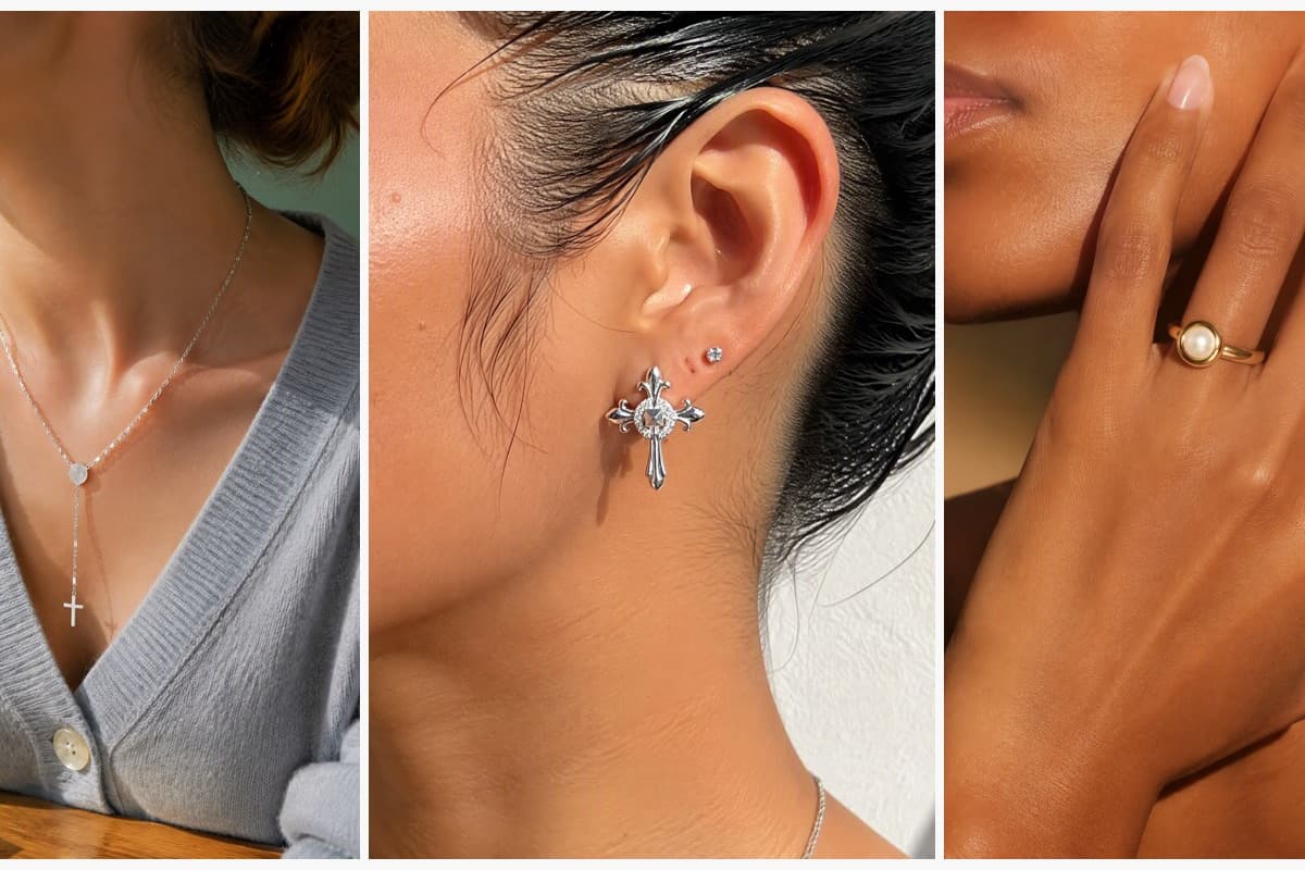 Dainty Cross Rosary Necklace
