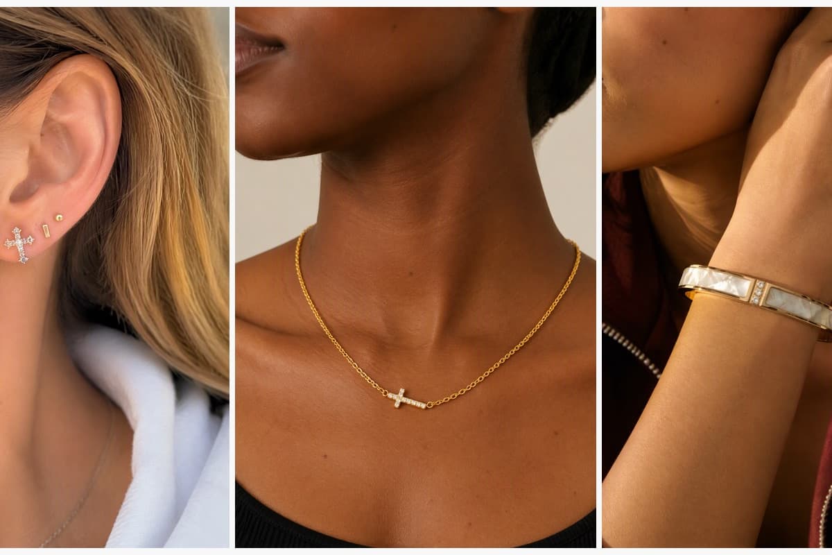 Dainty Cross Stud Earrings