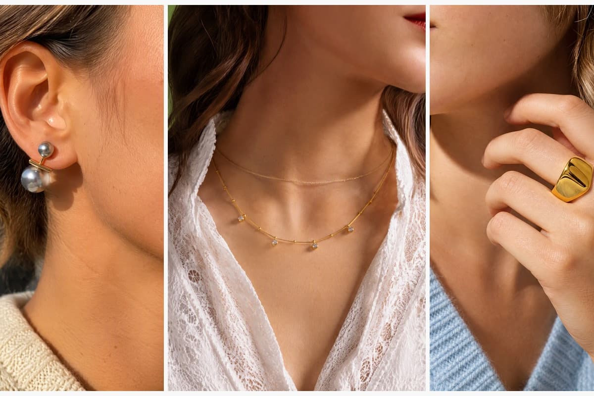 Trendy Double Stone Drop Earrings