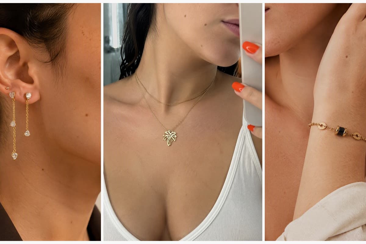 Dainty Heart Chain Drop Earrings
