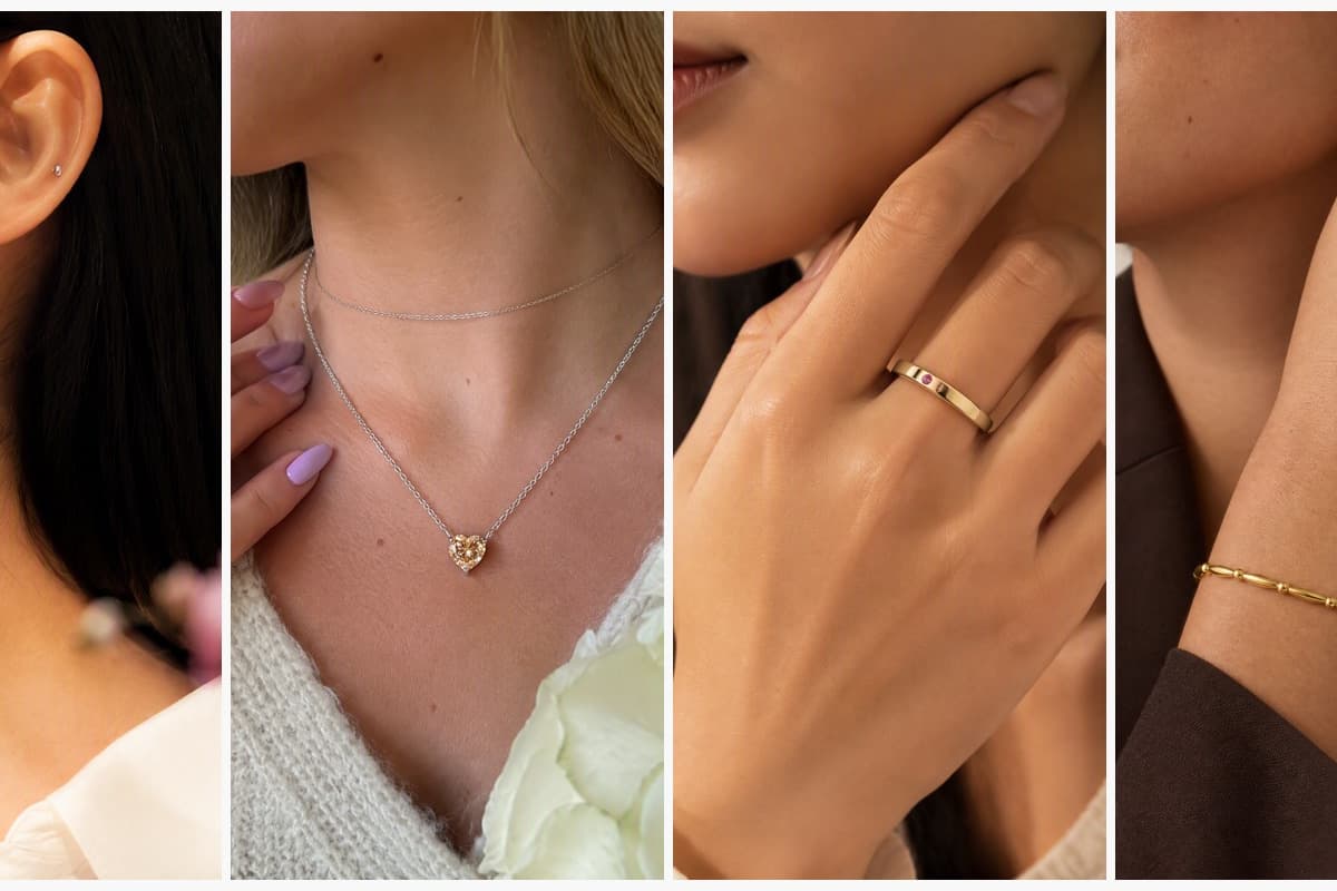 Dainty Round Stone Stud Earrings