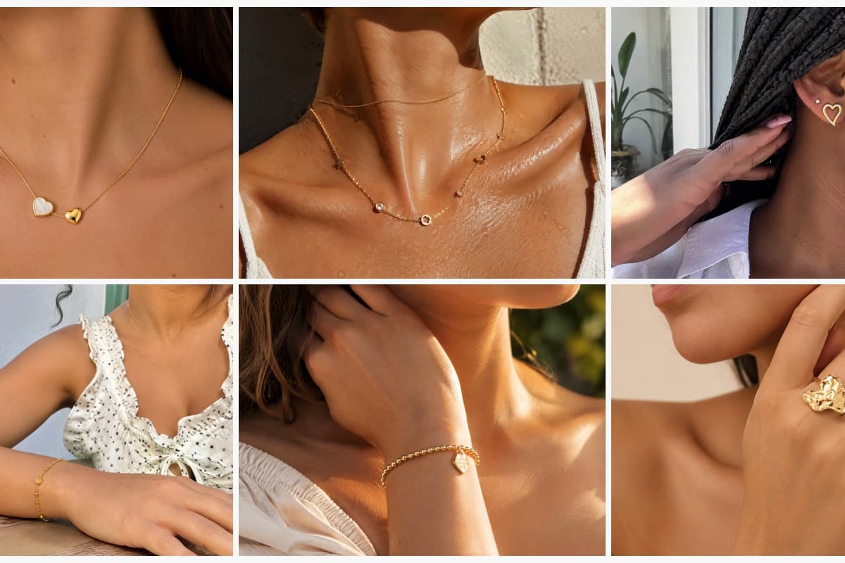 Dainty Double Heart Pendant Necklace
