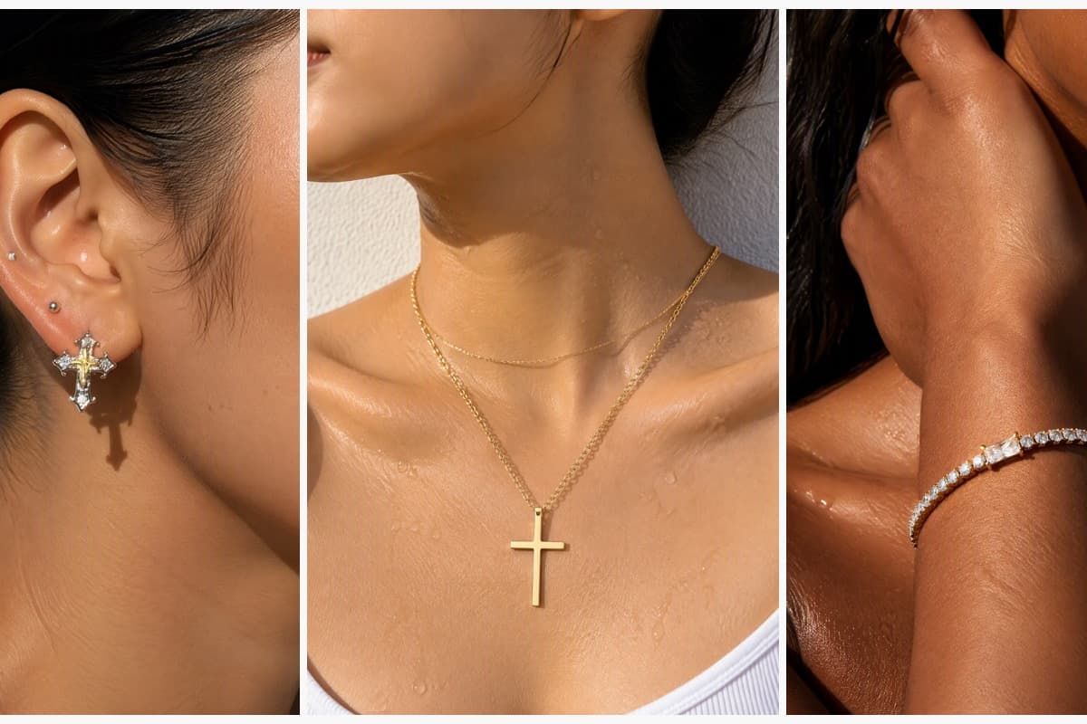 Dainty Cross Stud Earrings