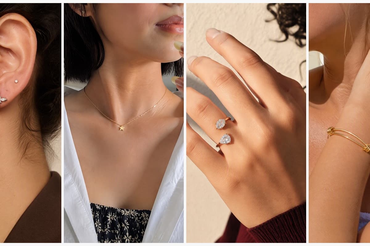 Dainty Four-Leaf Clover Stud Earrings