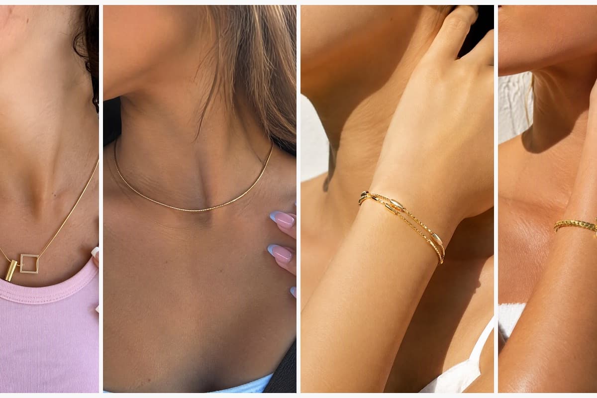 Minimalist Bar Square Snake Chain Necklace