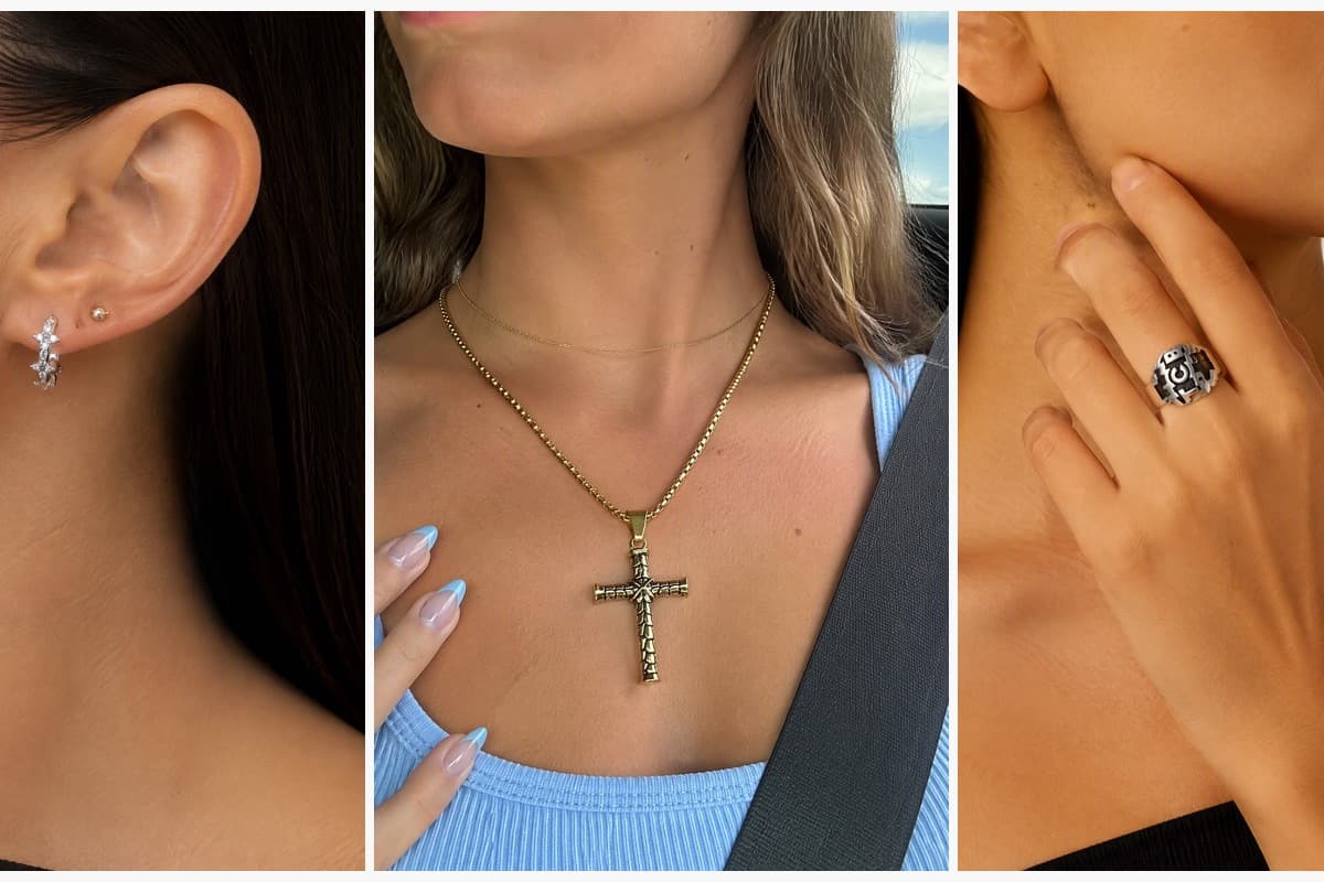 Trendy Cross Hoop Earrings