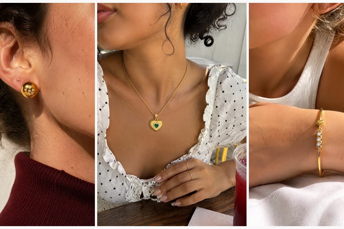 Heart Cluster Ball Stud Earrings