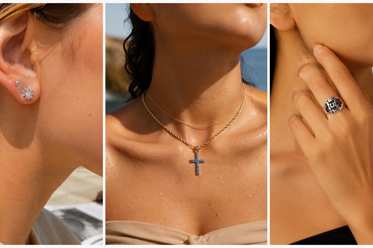Dainty Flower Cross Stud Earrings