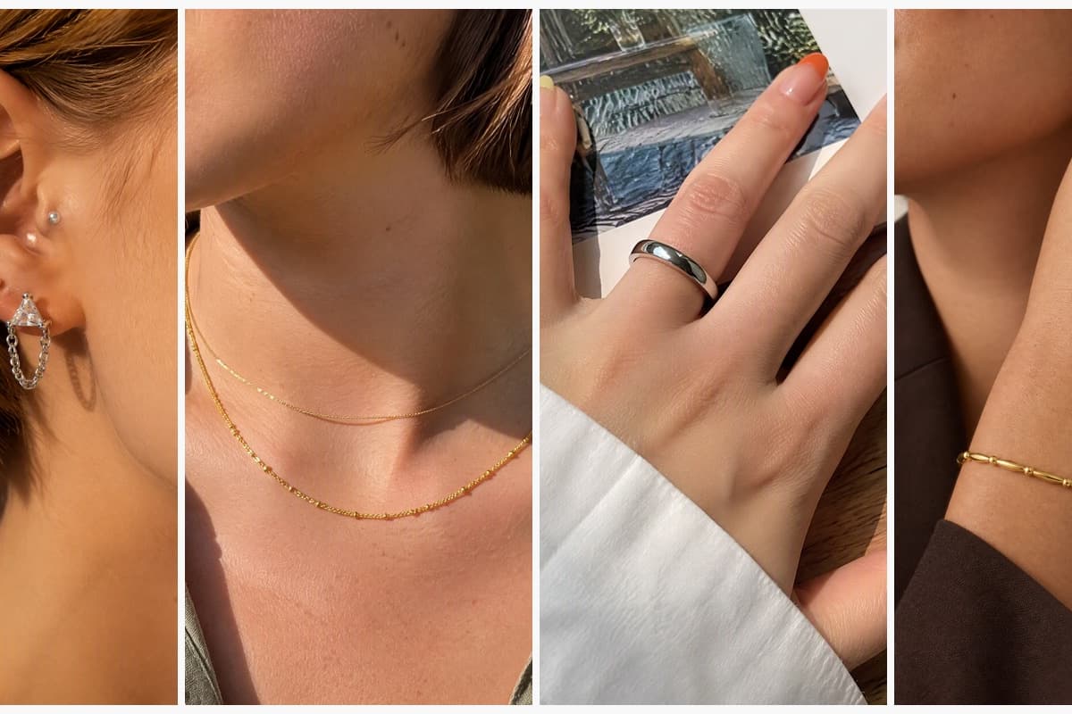 Triangle Stone Chain Drop Earrings