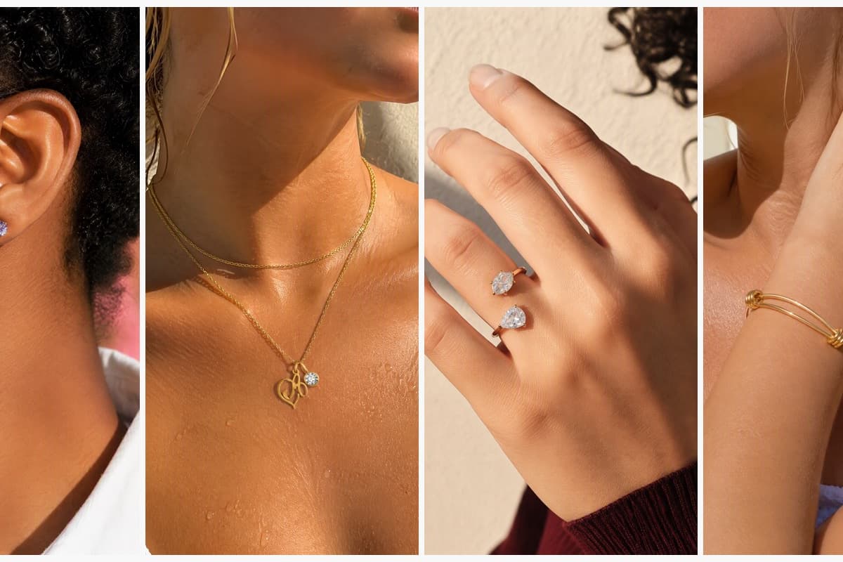 Dainty Round Stone Stud Earrings