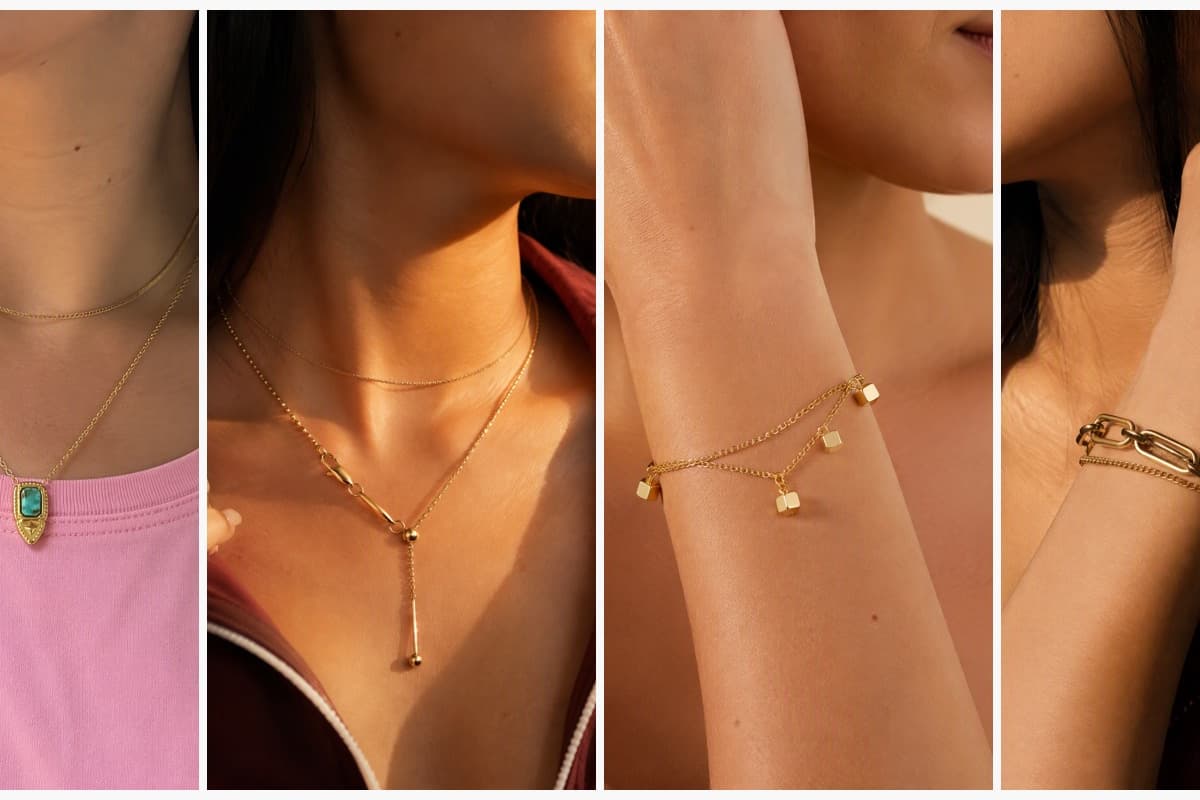 Dainty Rectangular Stone Pendant Necklace