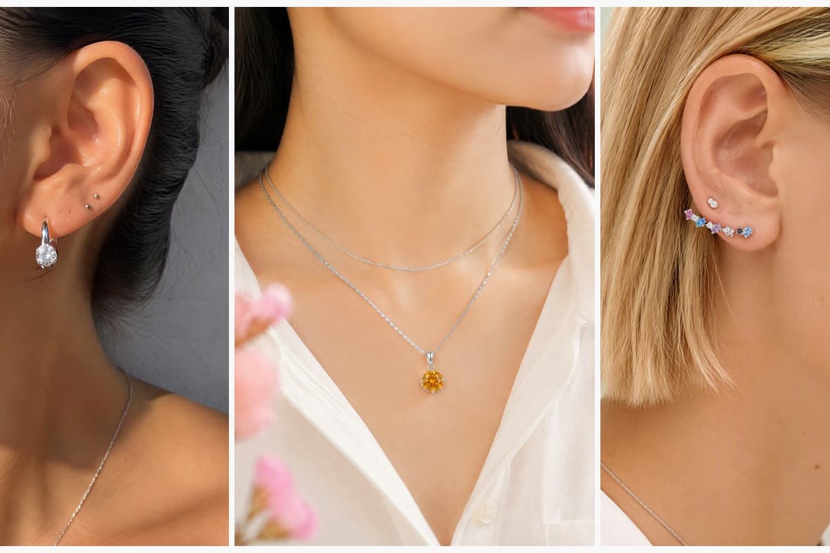 Dainty Single Stone Huggie Earrings