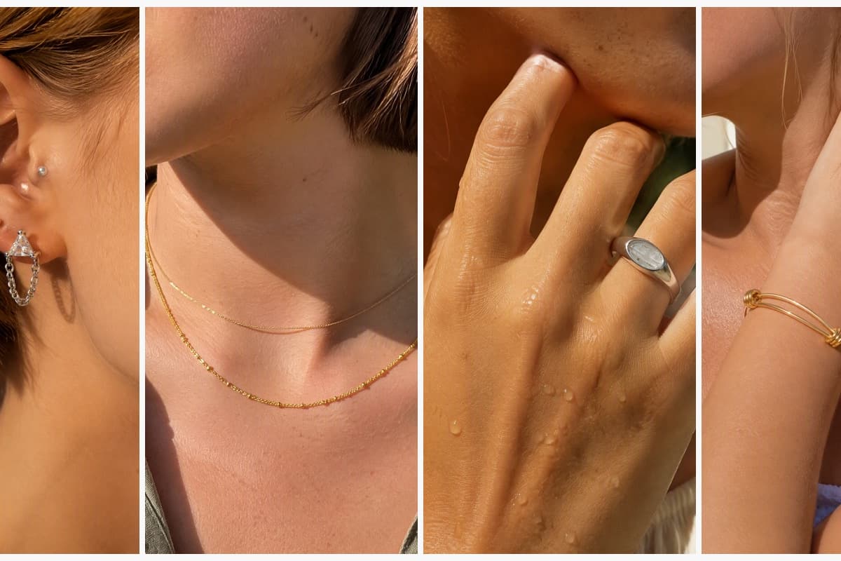 Triangle Stone Chain Drop Earrings