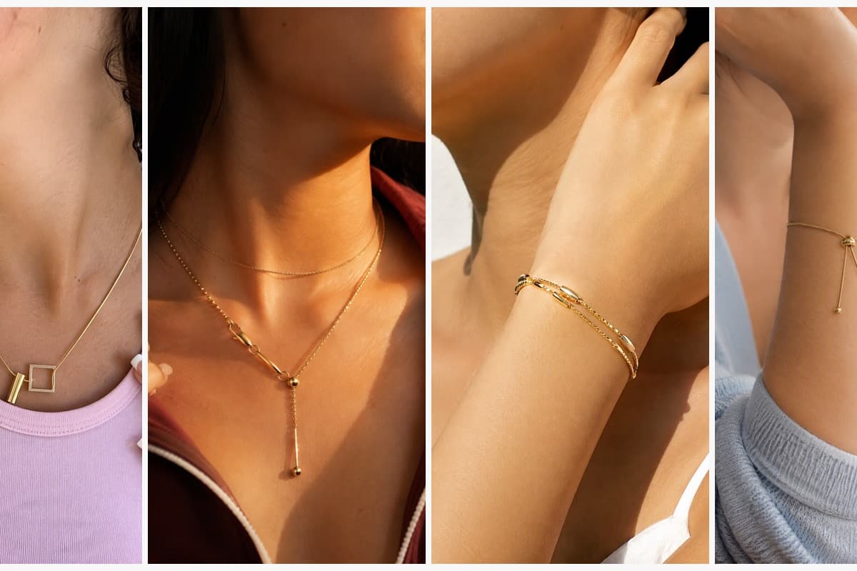 Minimalist Bar Square Snake Chain Necklace