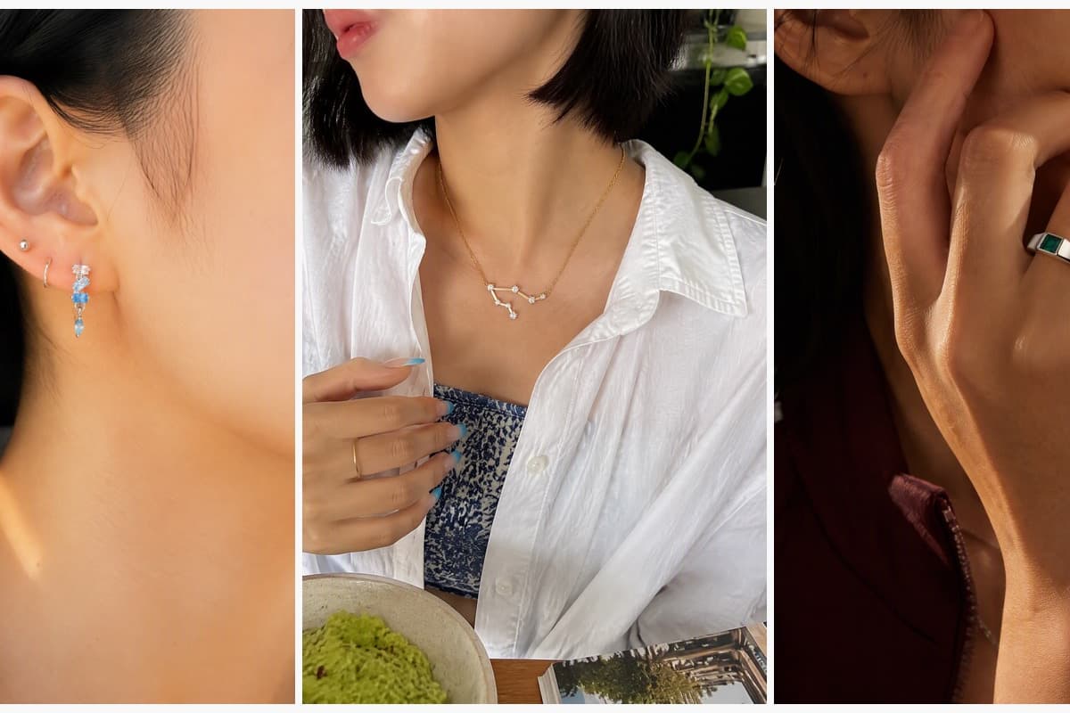 Dainty Stacked Stone Drop Earrings