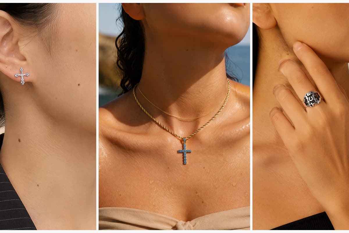 Trendy Cross Stud Earrings