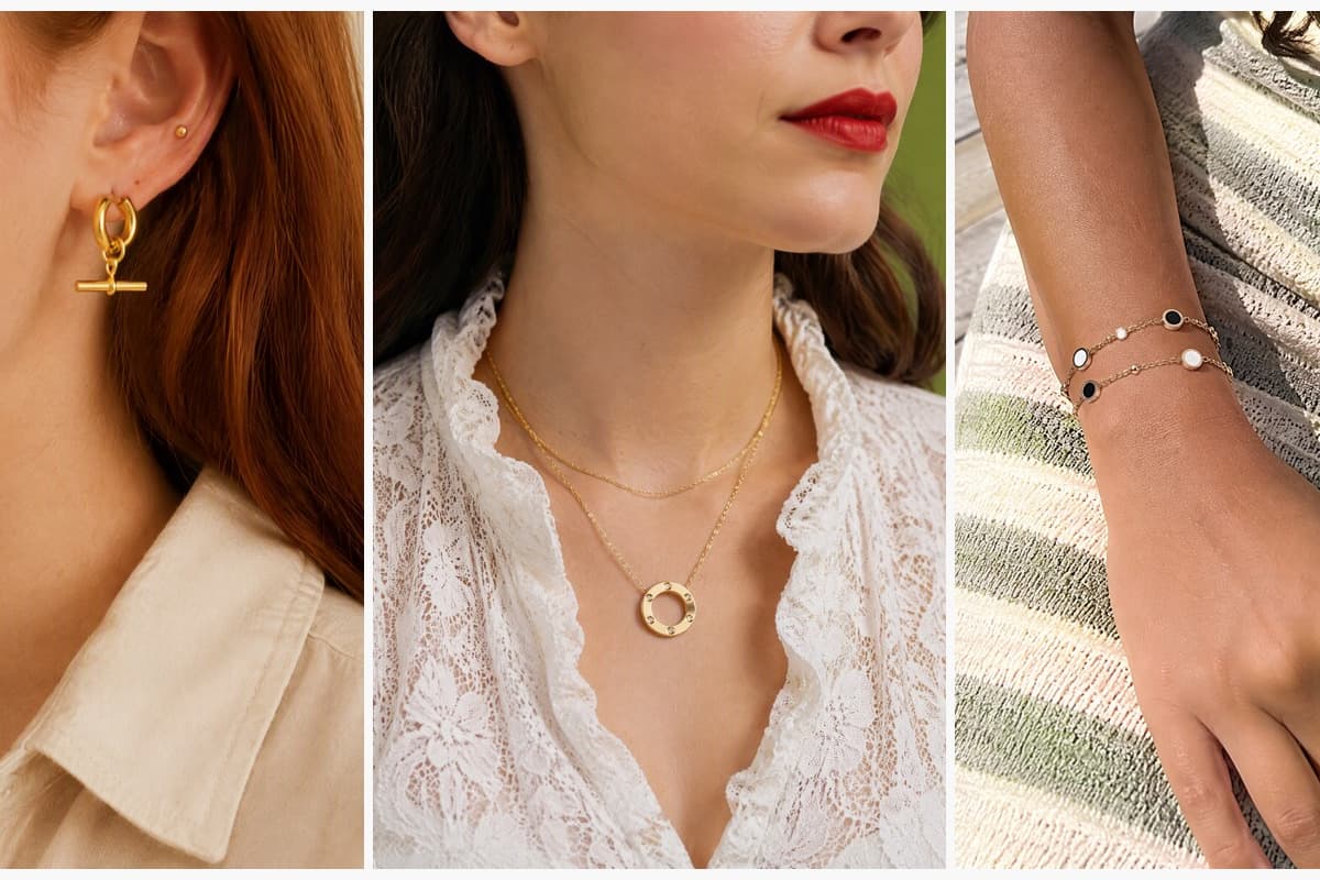 Minimalist Circle And Bar Drop Earrings