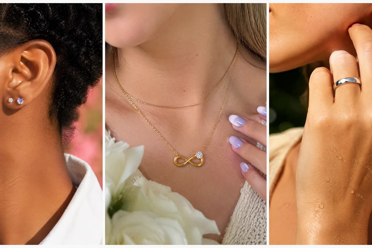 Dainty Round Stone Stud Earrings