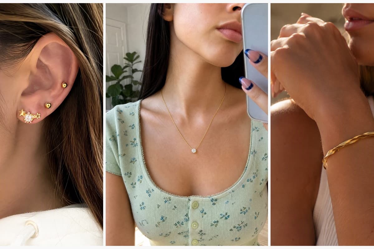 Dainty Star Cluster Gem Stud Earrings