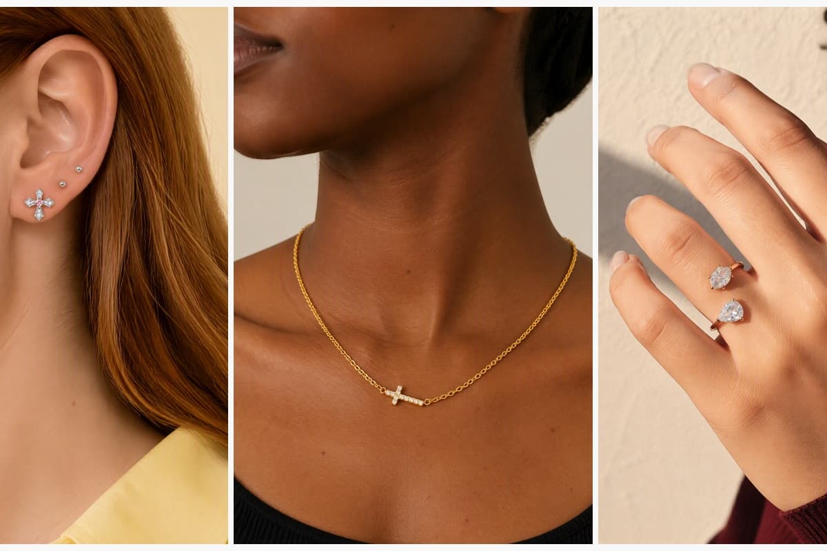 Dainty Cross Stud Earrings
