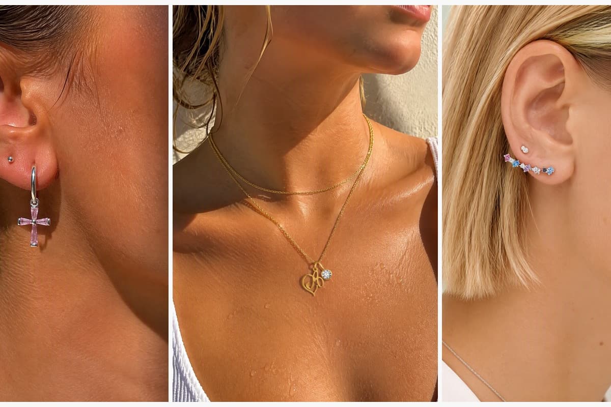 Dainty Cross Charm Hoop Earrings
