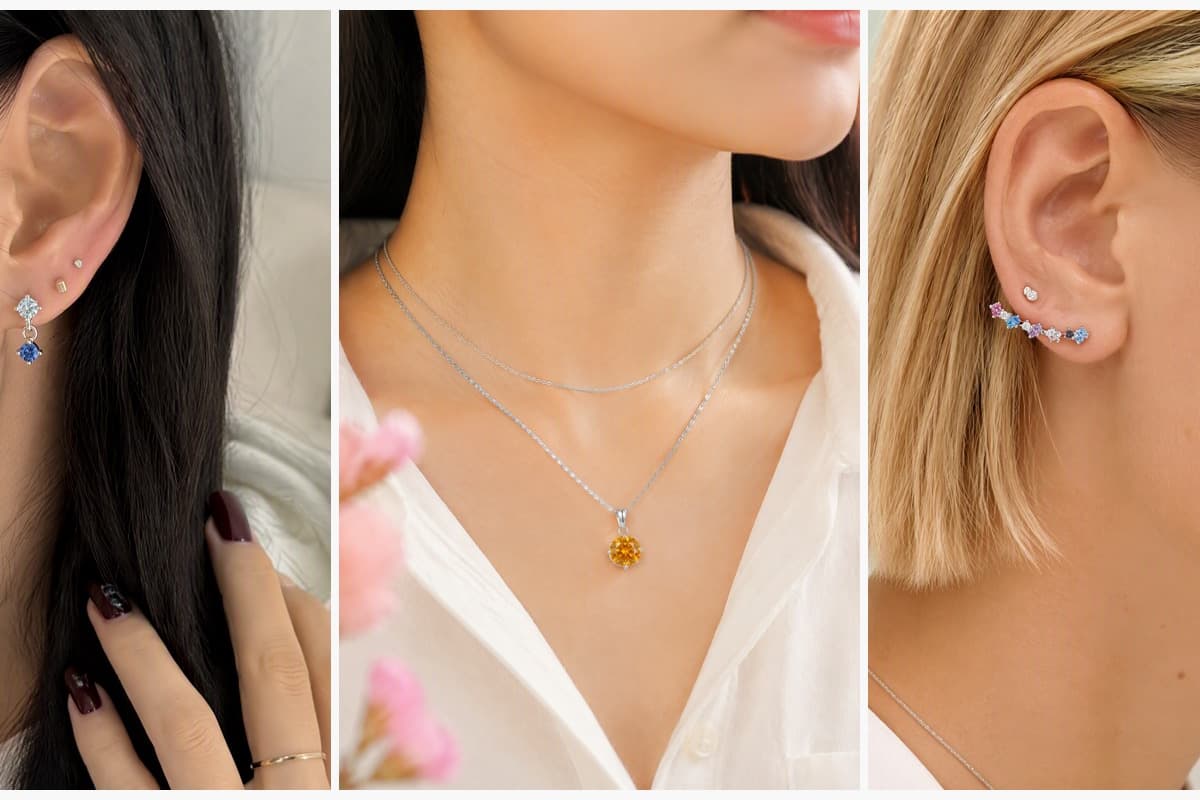 Dainty Two-Stone Drop Earrings