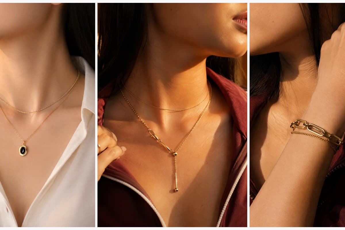 Dainty Oval Stone Pendant Necklace