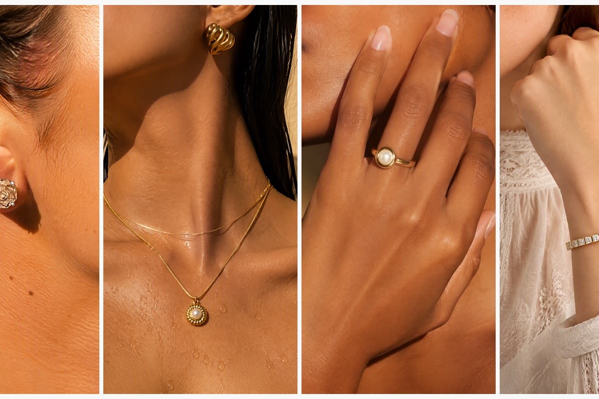Elegant Round Stone Stud Earrings