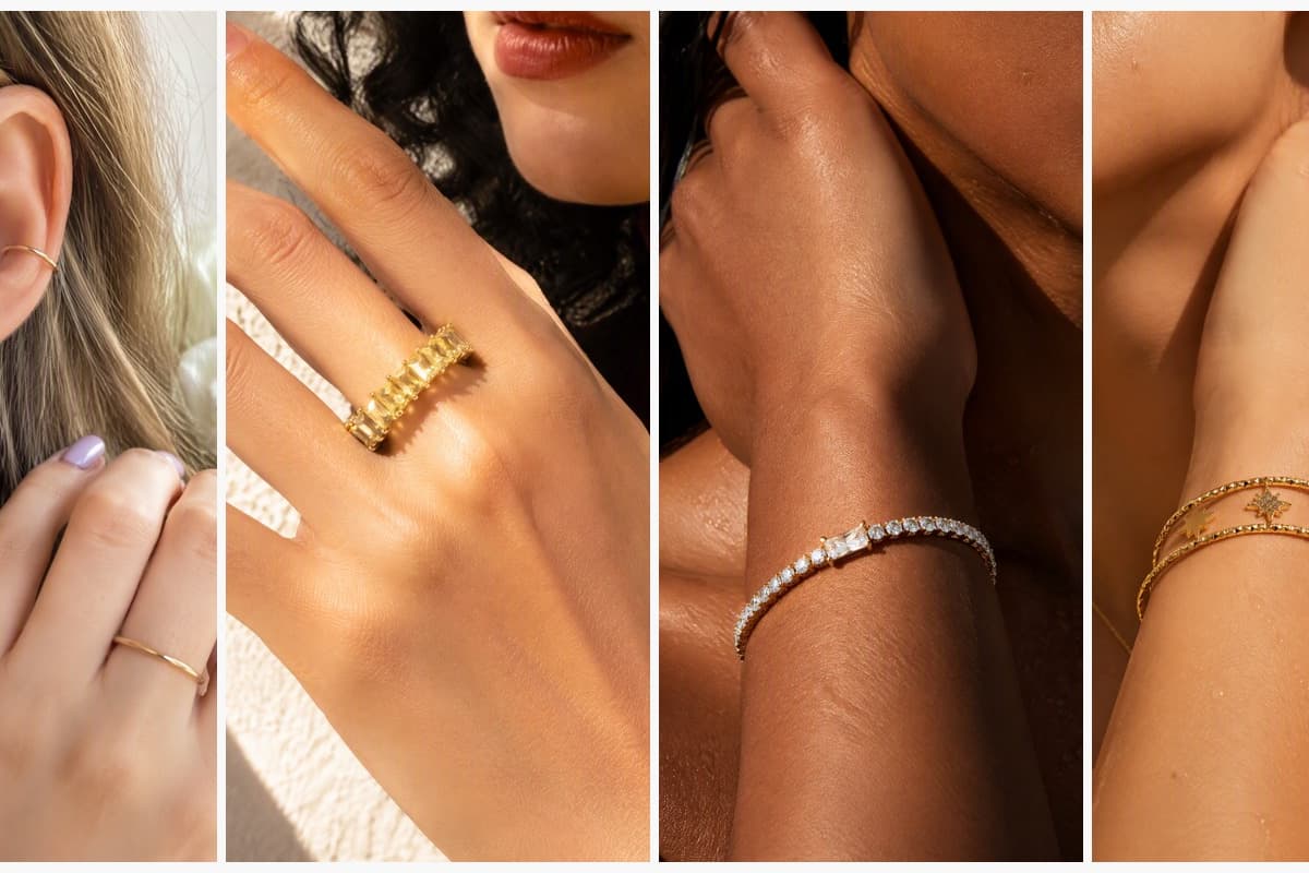 Dainty Stone Huggie Earrings