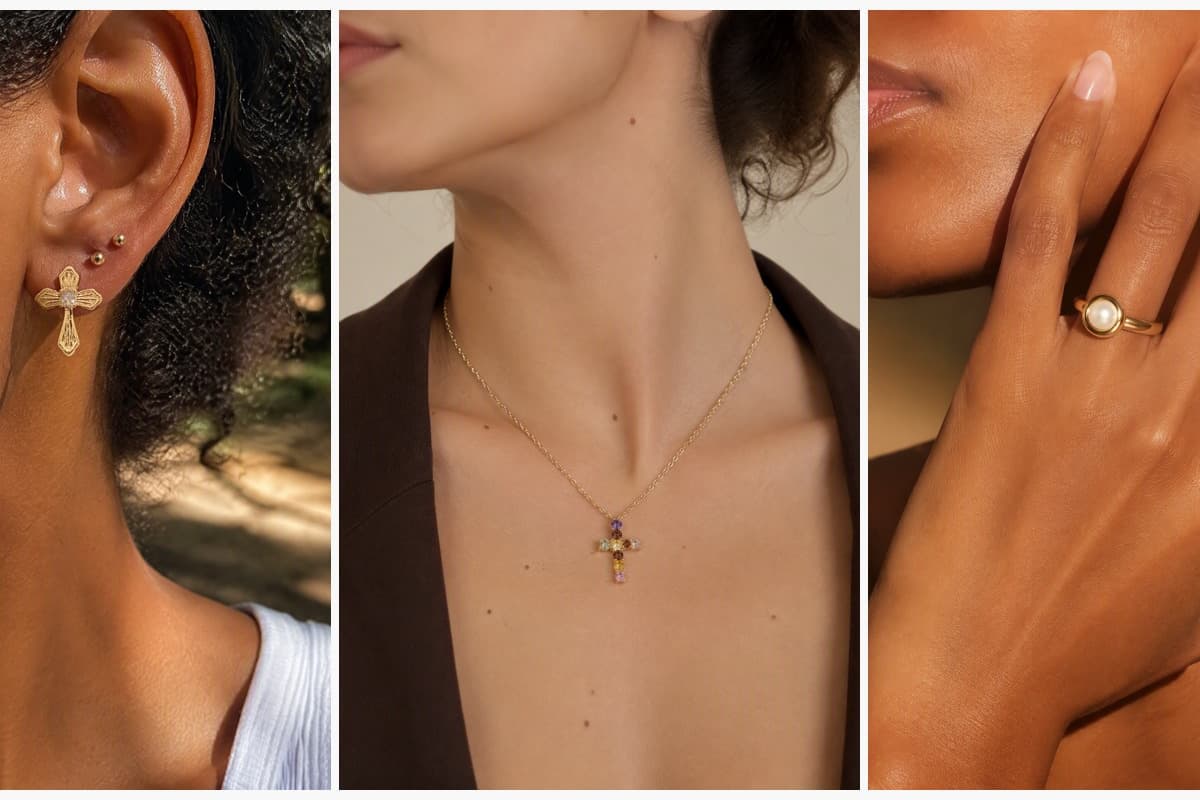 Dainty Cross Stud Earrings