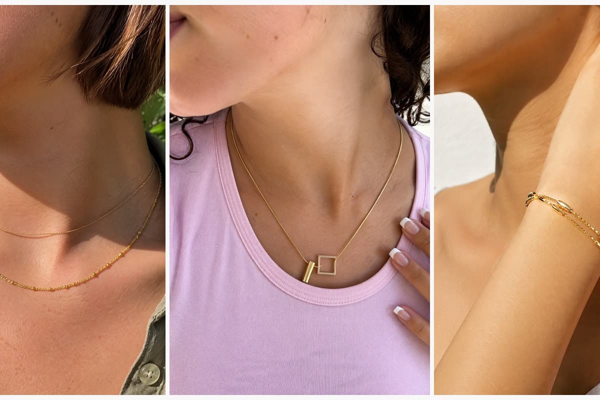 Dainty Snake And Bead Chain Necklace