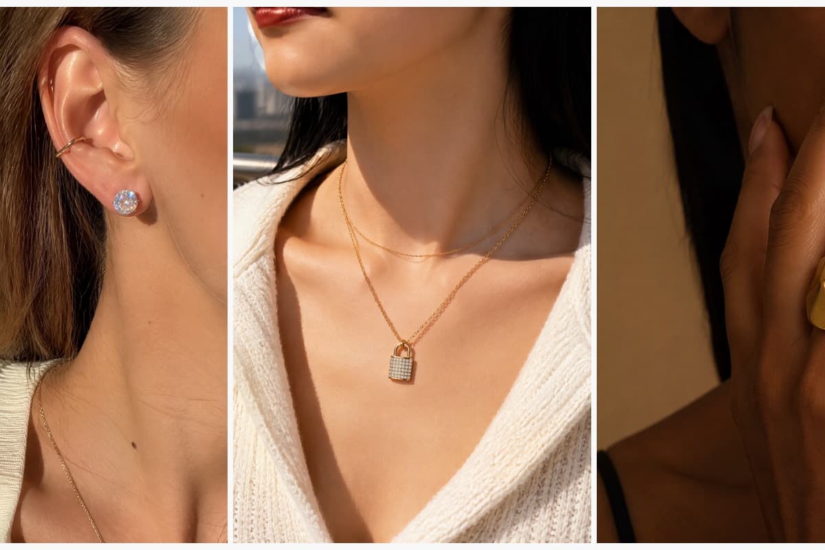 Dainty Round Stone Stud Earrings
