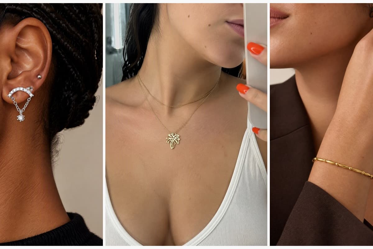 Dainty Heart Chain Drop Earrings
