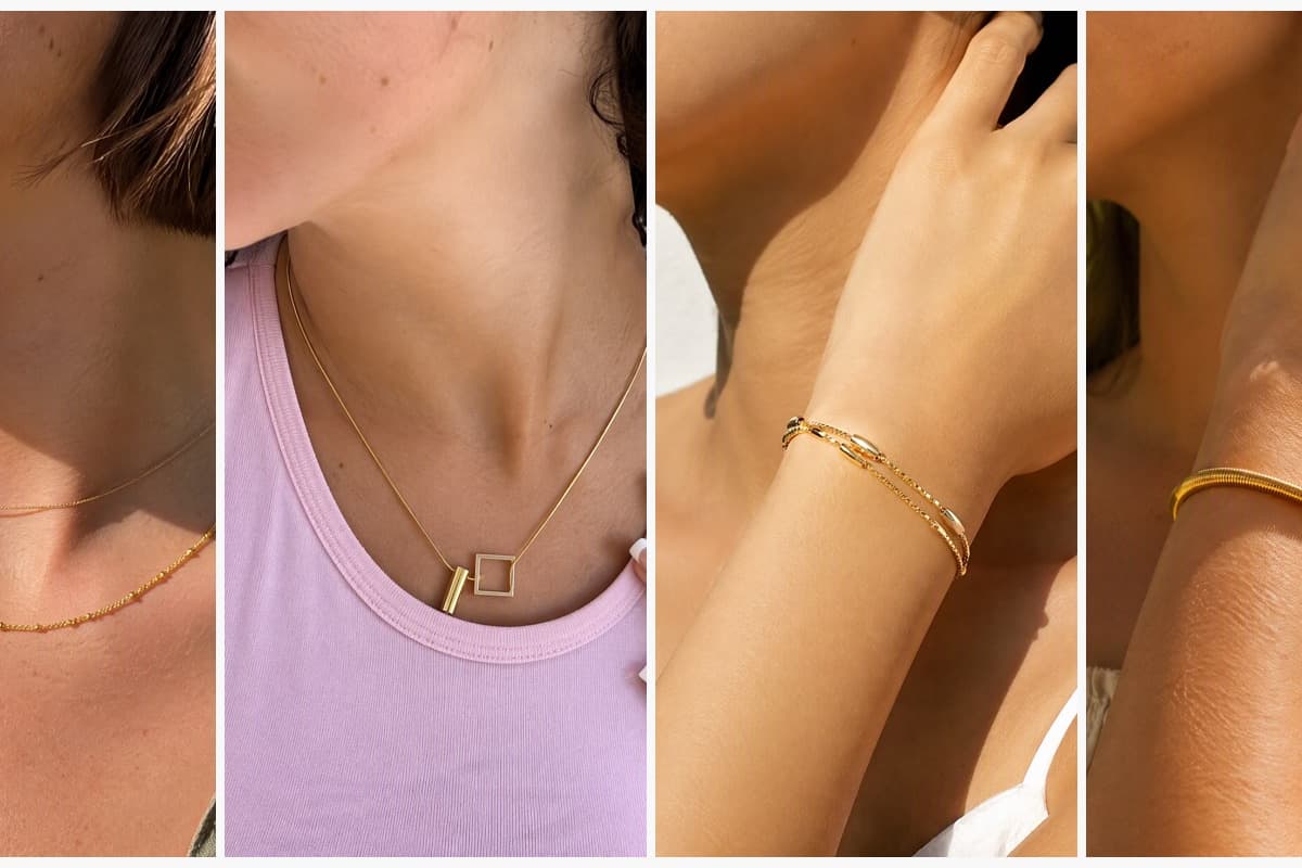 Dainty Snake And Bead Chain Necklace